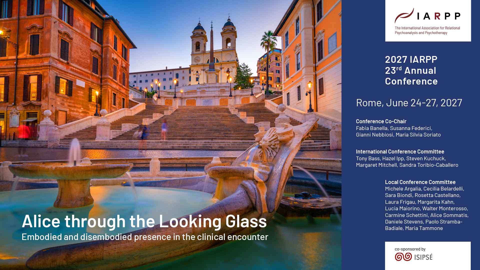 2027 Poster IARPP Conference Rome Committees